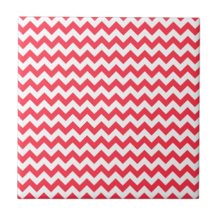 Azulejo De Cerâmica Ziguezague de Chevron do vermelho de cereja