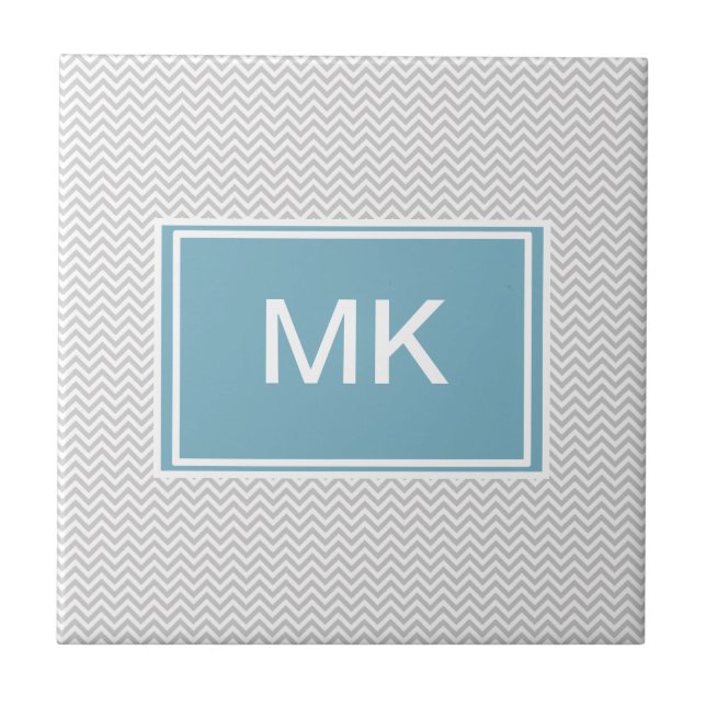 Azulejo De Cerâmica ZigZag de Cinzas simples (Frente)