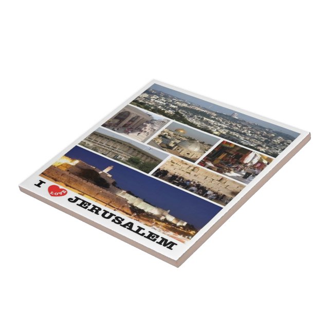 Azulejo De Cerâmica zIL003 eu amo JERUSALEM Israel Médio Oriente, (Lateral)