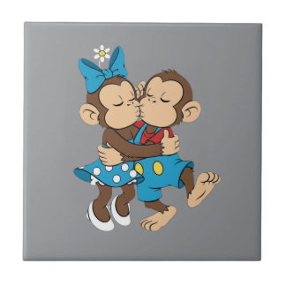 Azulejo De Cerâmica zina e mimo beijo de amor