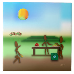 Azulejo De Cerâmica Zinglees ~ Farmer's Market