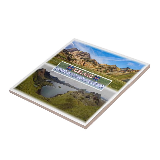 Azulejo De Cerâmica zIS003 LANDMANNALAUGAR, Islândia, (Lateral)