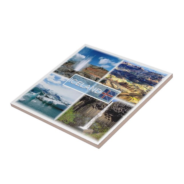 Azulejo De Cerâmica zIS004 LANDMANNALAUGAR, Islândia, (Lateral)