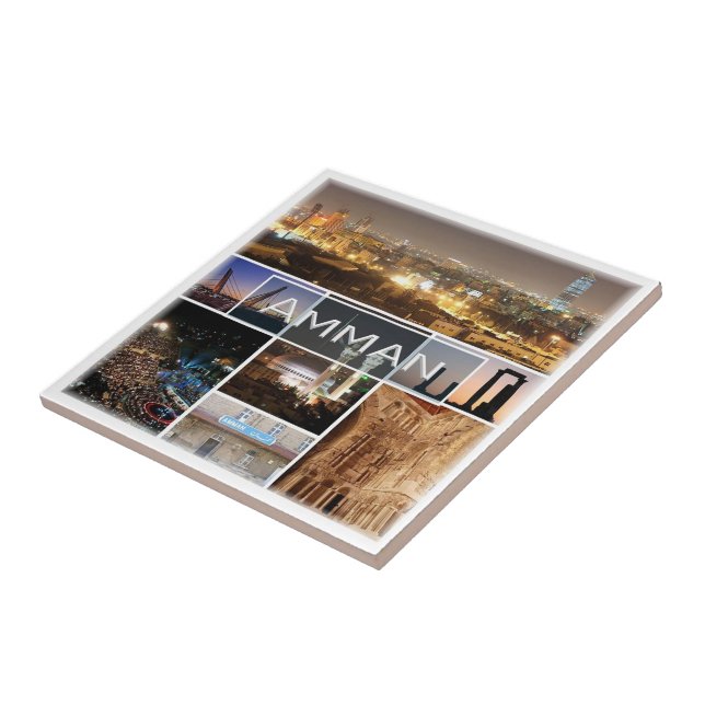 Azulejo De Cerâmica zJO005 AMMAN panorama, Jordânia, Ásia, (Lateral)