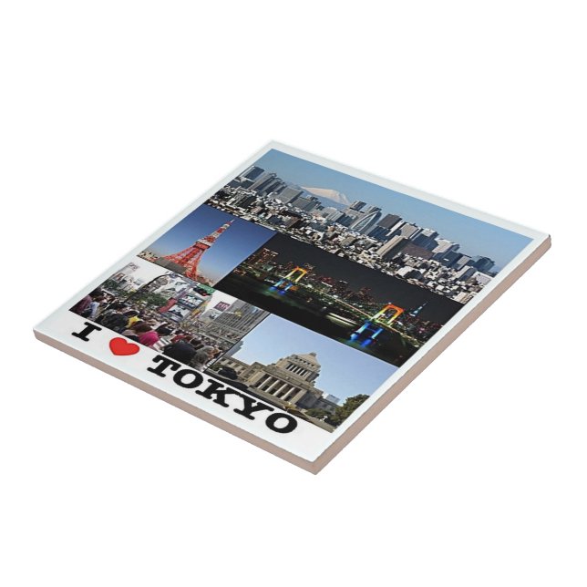 Azulejo De Cerâmica zJP003 eu amo TÓQUIO, Japão, Ásia, (Lateral)