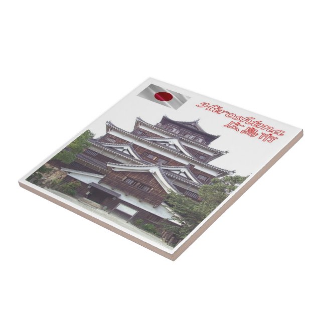 Azulejo De Cerâmica zJP014 Castle HIROSCHIMA, Japão, Ásia, (Lateral)