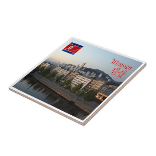 Azulejo De Cerâmica zKP004 WONSAN, Coreia do Norte, Ásia,