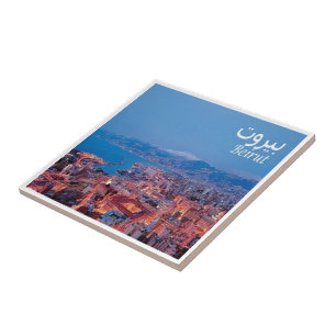 Azulejo De Cerâmica zLB008 BEIRUT panorama, Líbano, Ásia,