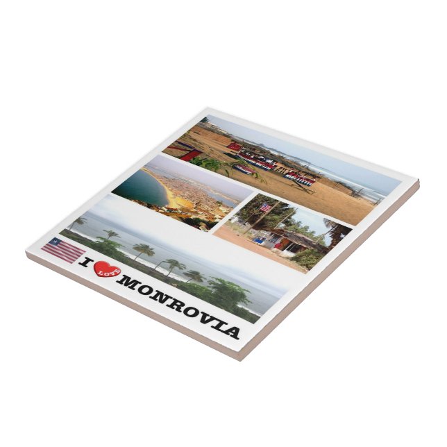 Azulejo De Cerâmica zLR008 MONROVIA I Love, Mosaico, Libéria, (Lateral)