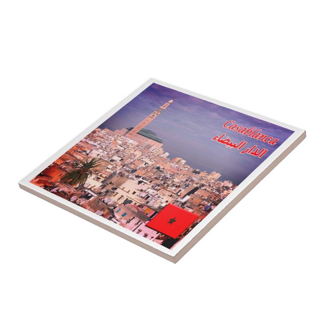 Azulejo De Cerâmica zMA005 CASABLANCA, Marrocos, África, (Lateral)