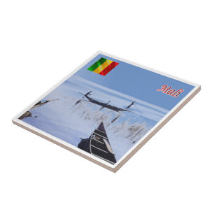 Azulejo De Cerâmica zML009 MALI, lago de Sélingué, África