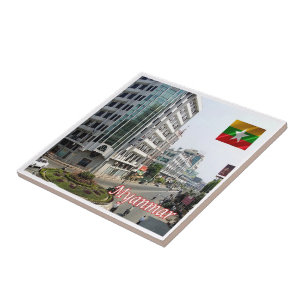 Azulejo De Cerâmica zMM007 MANDALAY, Mianmar Birmânia, Ásia,