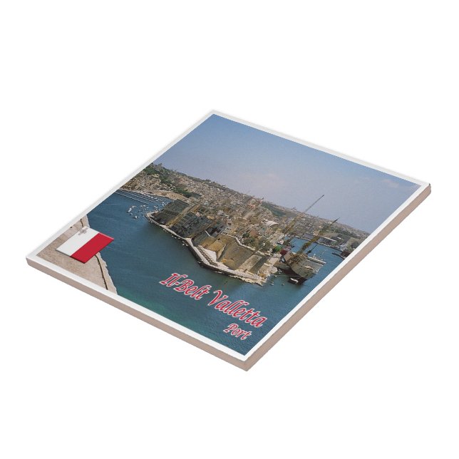 Azulejo De Cerâmica zMT013 IL BELT VALLETTA port, Malta, (Lateral)