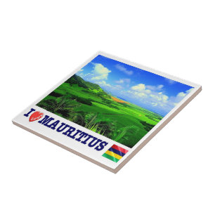 Azulejo De Cerâmica zMU020 MAURÍCIA I Love, África,