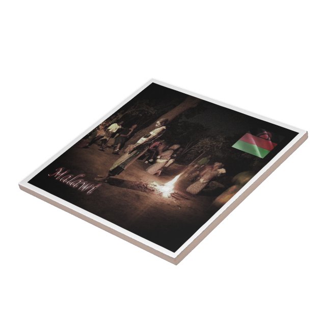 Azulejo De Cerâmica zMW003 MALAWI, dança folclórica, África, (Lateral)