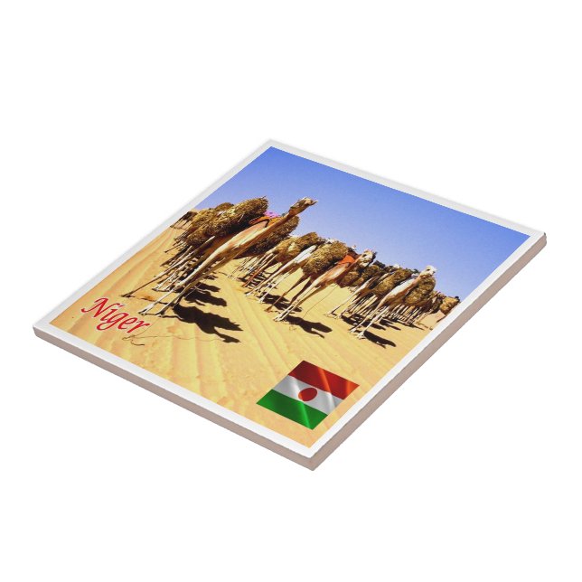 Azulejo De Cerâmica zNE007 NIGER, Oasis Bilma, África, (Lateral)