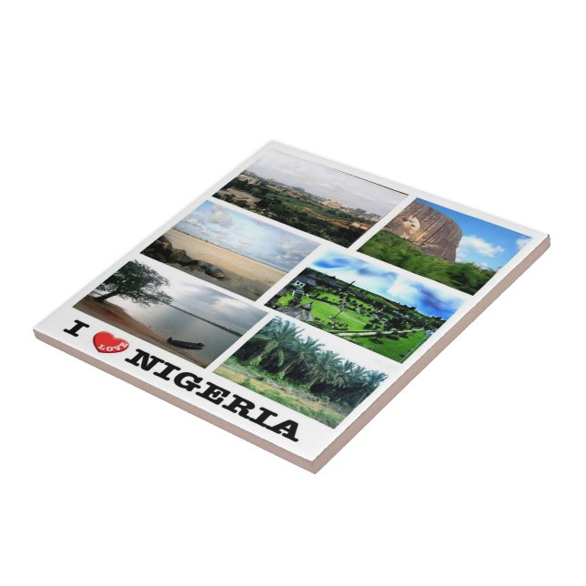 Azulejo De Cerâmica zNG011 NIGERIA I Love, Mosaic, África, (Lateral)