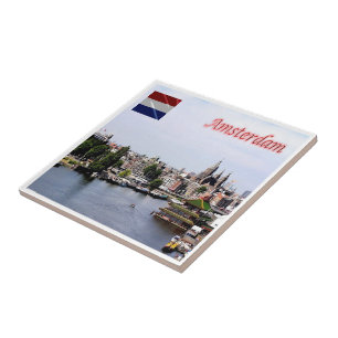 Azulejo De Cerâmica zNL010 AMSTERDAM visto do céu,