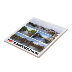 Azulejo De Cerâmica zNL014 AMSTERDAM "I Love", colagem, Fridge