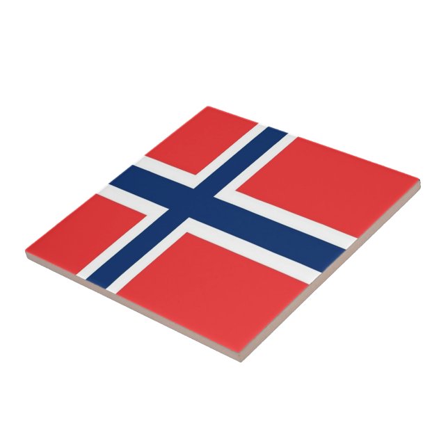 Azulejo De Cerâmica zNO001 NORWEGIAN FLAG, Noruega, (Lateral)