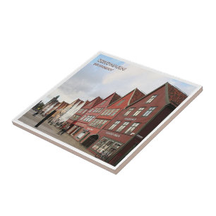 Azulejo De Cerâmica zNO044 BERGEN BRYGGEN, Noruega, Europa,