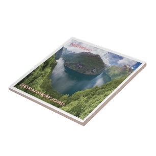Azulejo De Cerâmica zNO121 GEIRANGERFJORD panorama, Noruega,