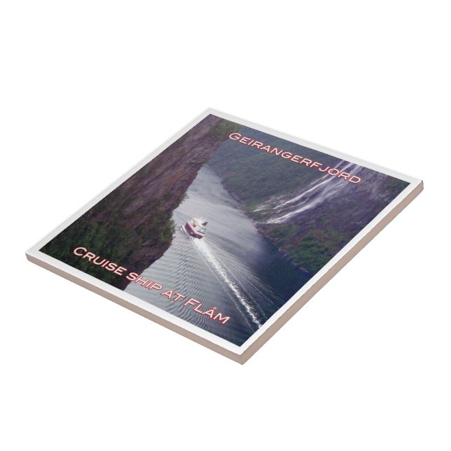 Azulejo De Cerâmica zNO123 GEIRANGERFJORD, MSC Kong Harald, Noruega, (Lateral)