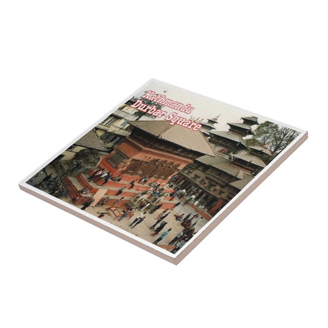 Azulejo De Cerâmica zNP003 Praça Durbar KATHMANDU, Nepal Ásia, (Lateral)