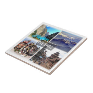 Azulejo De Cerâmica ZNP009 Colagem NEPAL, Ásia,