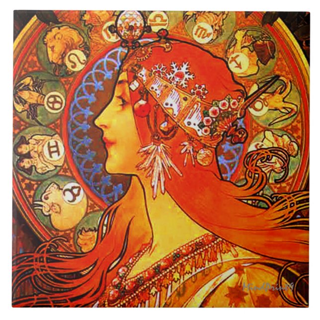 Azulejo De Cerâmica Zodíaco (Frente)