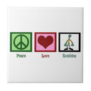 Azulejo De Cerâmica Zombis do amor da paz
