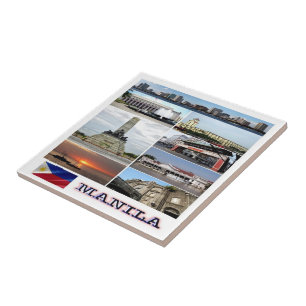 Azulejo De Cerâmica zPH004: mosaico de MANILA, Filipinas, Ásia,