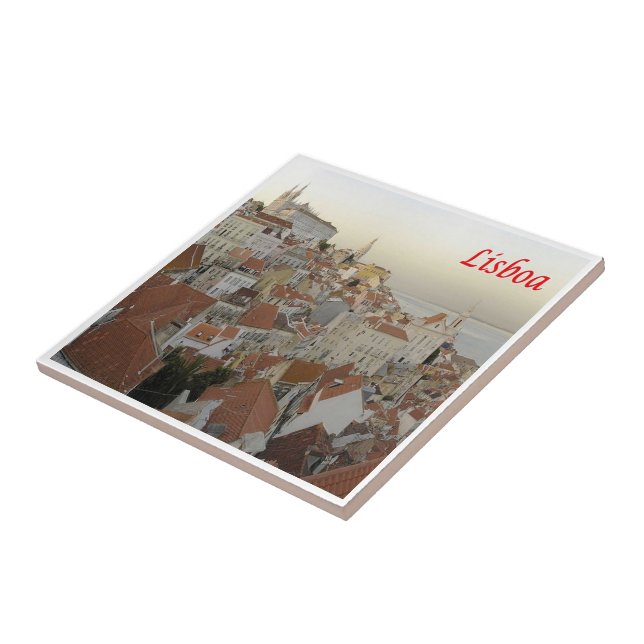 Azulejo De Cerâmica zPT017 LISBON panorama, Portugal, Europa, (Lateral)