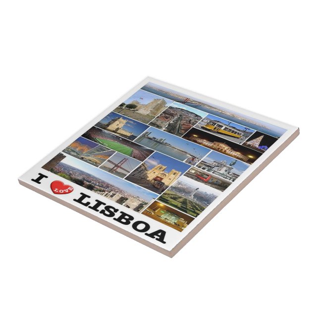 Azulejo De Cerâmica zPT018 LISBOA "I Love", Portugal, Europa, (Lateral)
