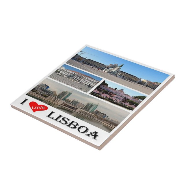 Azulejo De Cerâmica zPT019 LISBOA "II Love", Portugal, Europa, (Lateral)