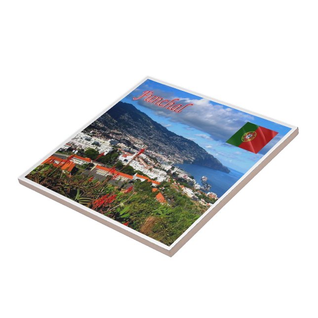 Azulejo De Cerâmica zPT022 FUNCHAL, Portugal, Europa, (Lateral)