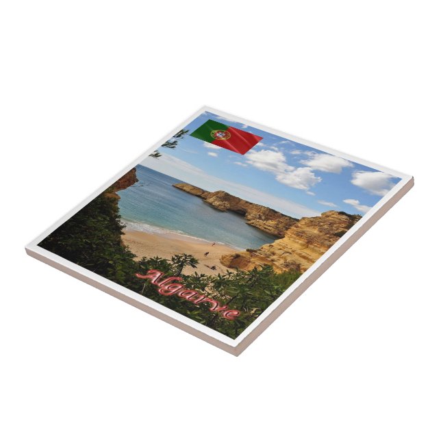 Azulejo De Cerâmica zPT027 ALGARVE Beach Marinha, Portugal, (Lateral)