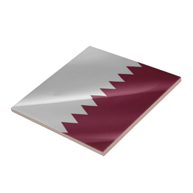 Azulejo De Cerâmica zQA002 acenando Qatari FLAG Qatar, (Lateral)