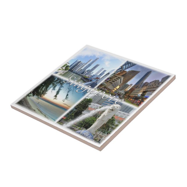 Azulejo De Cerâmica zSG005 SINGAPURA por dia LION CITY, Ásia, (Lateral)