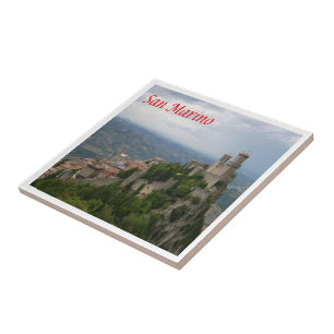 Azulejo De Cerâmica zSM007 MONTE TITANO panorama, São Marino,