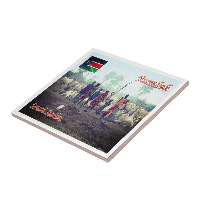 Azulejo De Cerâmica zSS004 RUMBEK, Cattle Camp, Sudão do Sul, (Lateral)