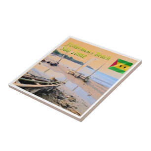 Azulejo De Cerâmica ZST005 SAO TOME', Praia dos Pescadores, África,