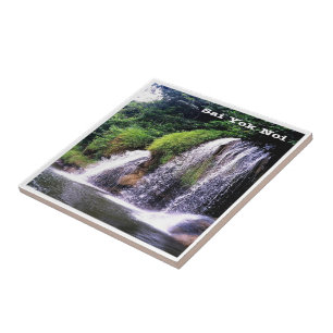 Azulejo De Cerâmica zTH025 cascata de SAI YOK NOI, Tailândia,