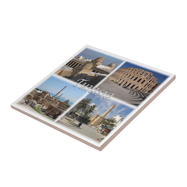 Azulejo De Cerâmica zTN018 TUNÍSIA, Mosaico, África, (Lateral)