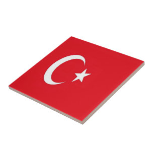 Azulejo De Cerâmica zTR001 BANDEIRA TURCA TURQUIA,