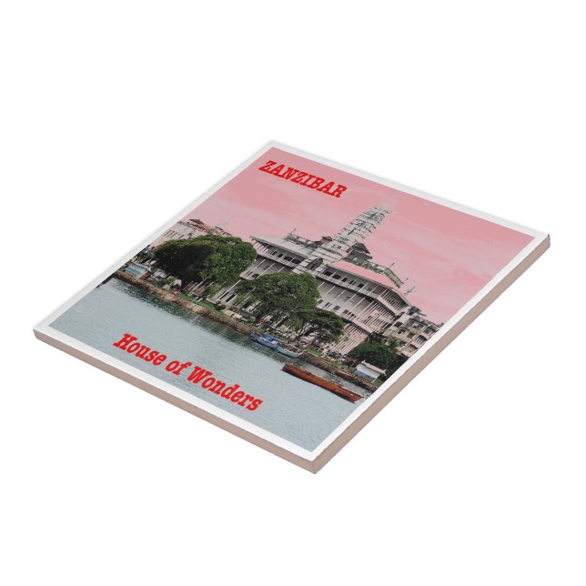 Azulejo De Cerâmica zTZ008 ZANZIBAR, House of Wonders, Tanzânia, (Lateral)