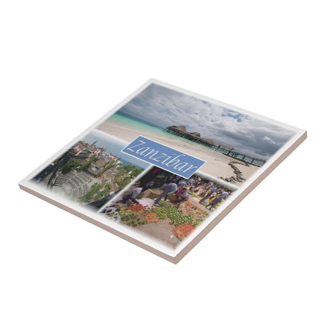 Azulejo De Cerâmica zTZ017 ZANZIBAR, Mosaico, Tanzânia, África (Lateral)