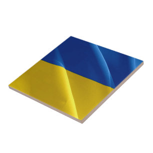 Azulejo De Cerâmica zUA002 UCRÂNIA a acenar com o FLAG ukrainian,