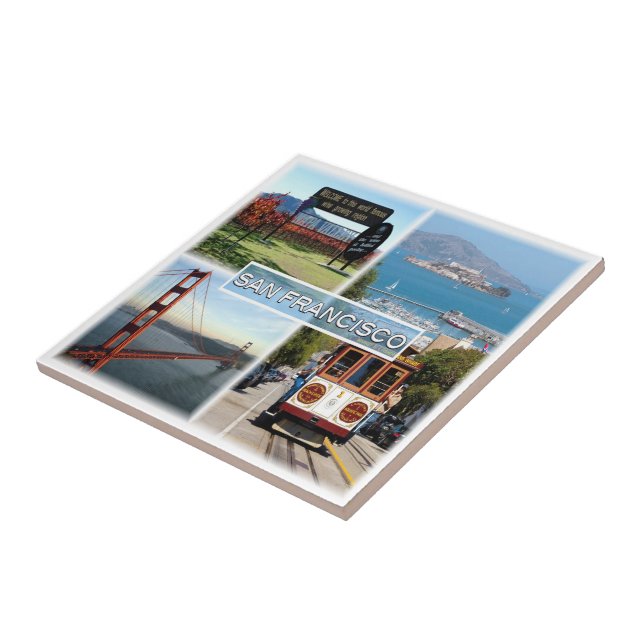 Azulejo De Cerâmica zUS0028 SAN FRANCISCO, Mosaico, Califórnia, (Lateral)