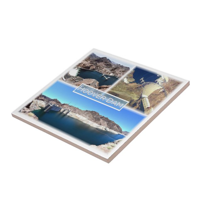 Azulejo De Cerâmica zUS015 HOOVER DAM, Mosaico, Lake Meid, (Lateral)